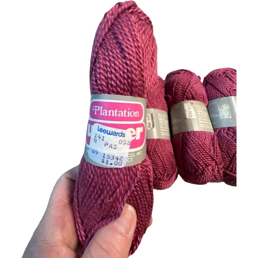 Lot of 10 Unger Plantation‎ Mercerized Cotton Yarn Skeins Pink Berry 50g 102 Yds - Picture 4 of 8